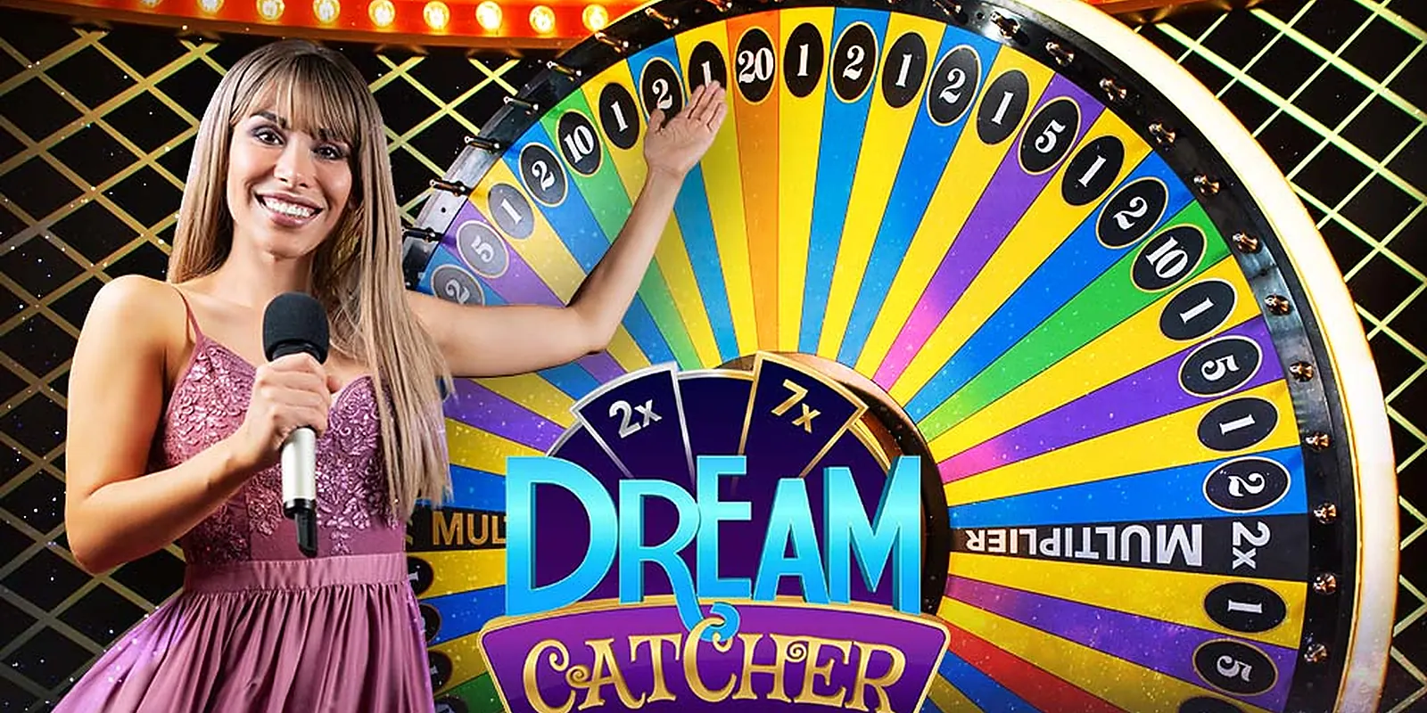 La ruota di Dream Catcher con la presentatrice e il logo