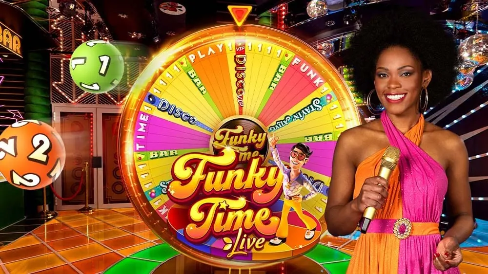 La ruota di Funky Time con la conduttrice