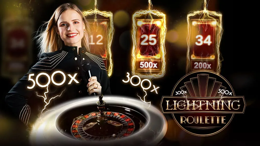 Il croupier di Lightning Roulette con i numeri fortunati