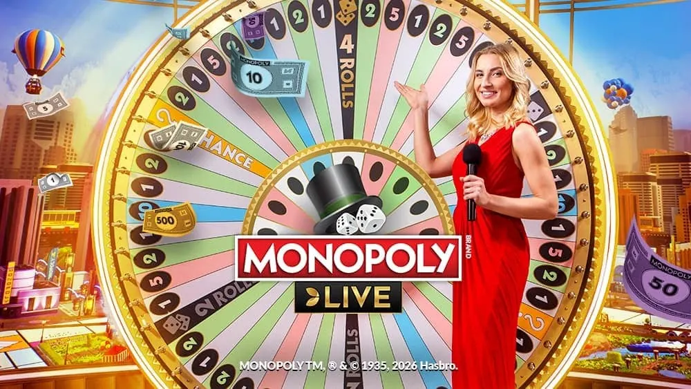 La ruota di Monopoly Live con la conduttrice